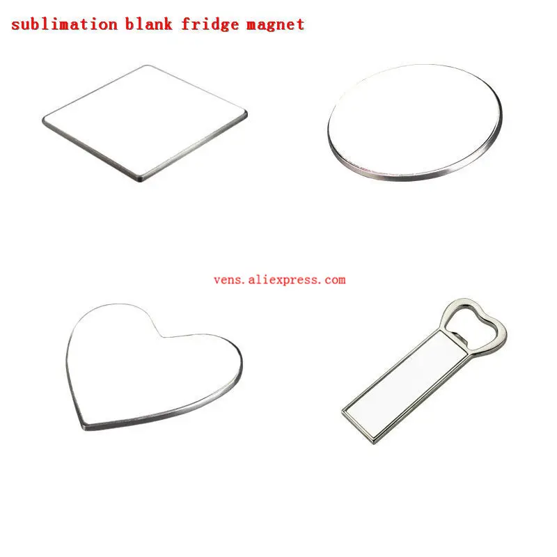 sublimation blank metal consumables with magnet hot transfer printing consumables round square heart shape 12pcs/lot