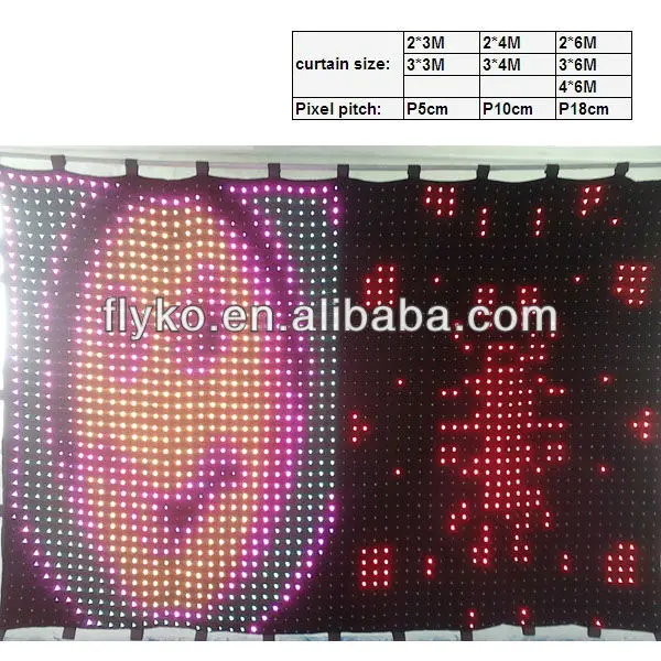 Free shipping  2*3m P10cm led video curtain with PC controller, LED Backdrops for wedding,nightclub