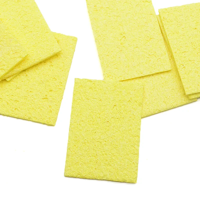 Amarelo Limpador De Esponja De Limpeza Para Soldagem Elétrica Durável, Ferro De Solda, 5 Pcs, 10Pcs