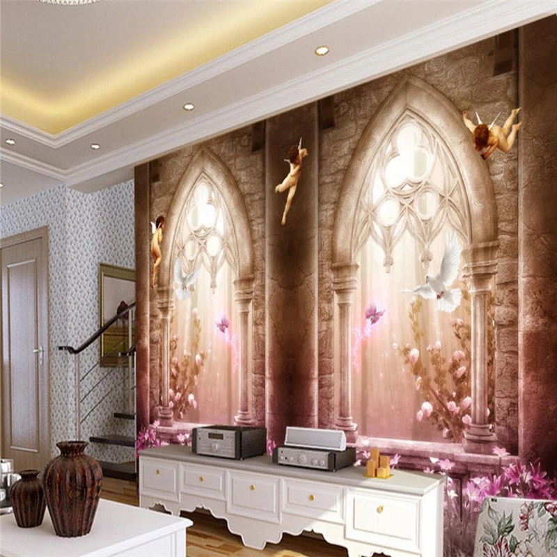 beibehang wallpaper wall murals wall stickers aesthetic luxury europe 3d angel paradise background wall papel de parede