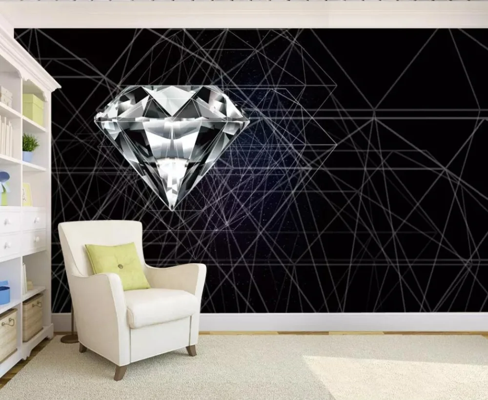 

Individuality single apartment contracted modern black background wall decoration mural