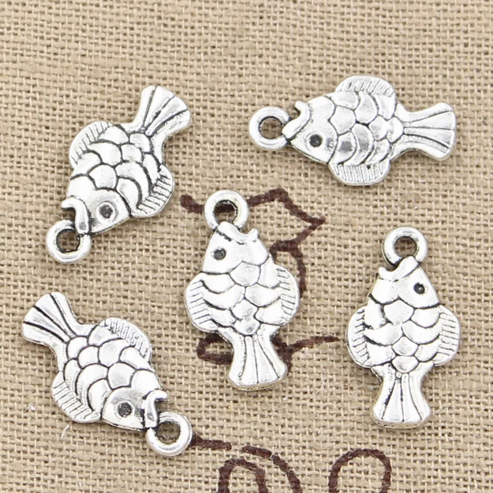 30pcs Charms Double Sided Fish 19x10mm Handmade Pendant Making fit,Vintage TibetanBronze,DIY For Bracelet Necklace