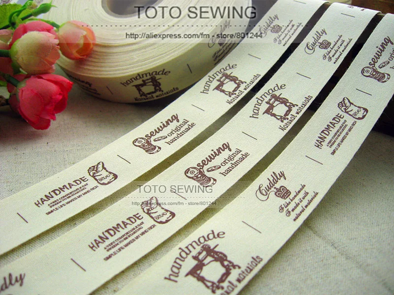 Min.order is $15 (mix order), Zakka cotton sewing label,2.5CM width, orginal handmade pattern,FREE SHIPPING,TOTO sewing,F001#-26