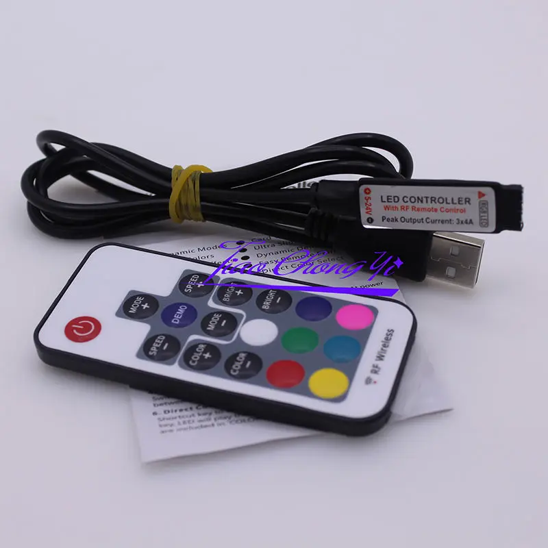 

5 шт. USB RGB контроллер 5 в 24 в 17 ключей RF пульт дистанционного управления Led диммер для 5 в RGB светодиодные ленты