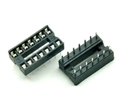 34PCS/Lot 14 Pin DIP Square Hole IC Sockets Adapter 14Pin Pitch 2.54mm Connector Resistor