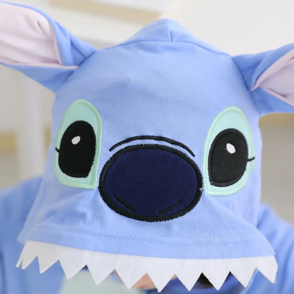 Kigurumi Onesie Unisex Adult Blue Stitch Pajamas Costume Animal Cosplay Short Sleeve  Cartoon  Sleepwear