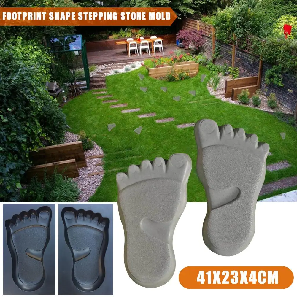 

1 Pair Footprint Shape Stepping Stone Mold Paving Floor Mould Floor Tile Floor Mould For Lawns Parks Gardens Beaches Path Decor