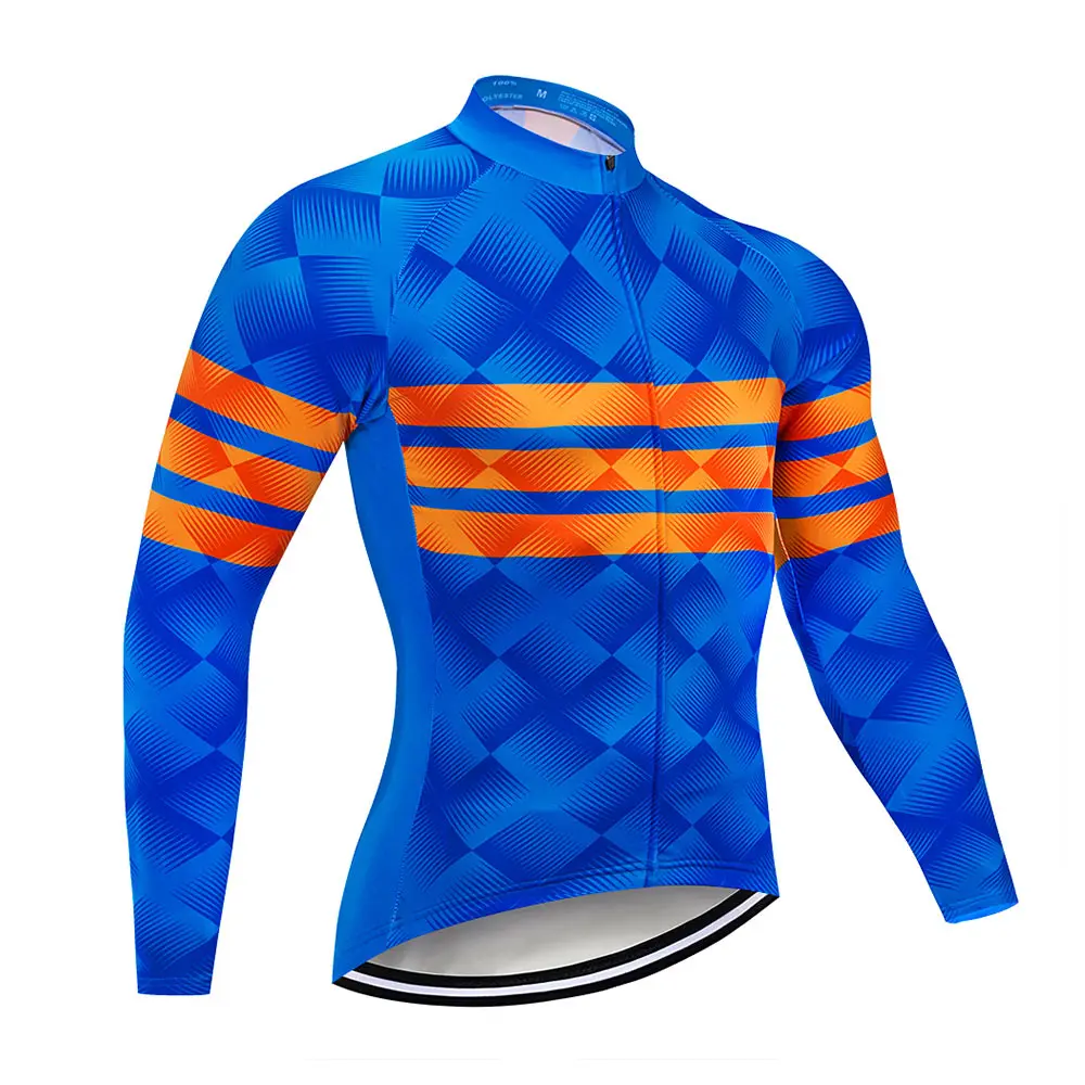 Crossrider 2022 Mens Bule Long  Cycling Jersey Mtb Shirt Moutain Bike Clothing Bicycle Clothes Maillot Ropa Ciclismo Bike Wear