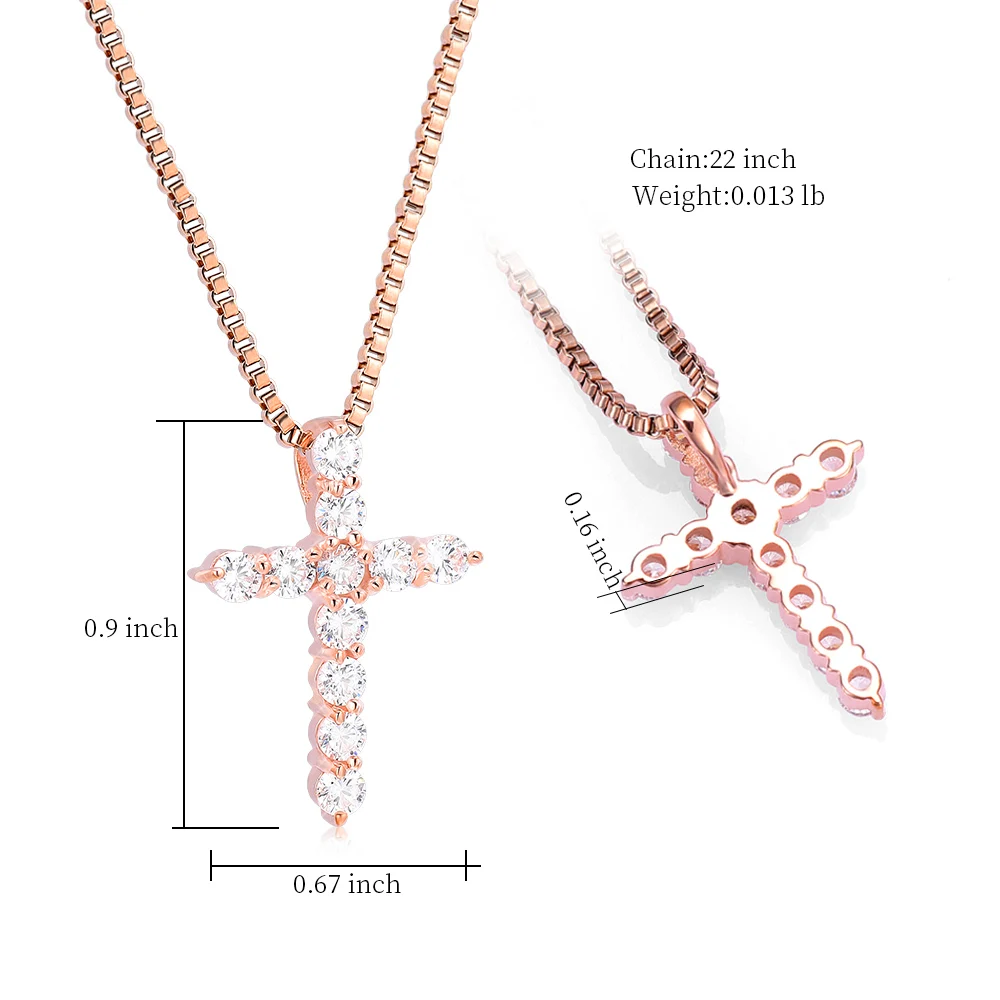 5889 Cross CZ Pendant Christian Religious Necklace for Girlfriend Mother's Day Gifts Rhinestone Jewelry