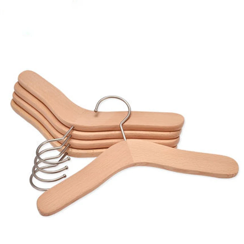 5 pcs/lot 29.5cm High-grade Beech Wood Baby Hangers Solid Wood Clothes Hanger for Children Household Kid Suits Drying Rack