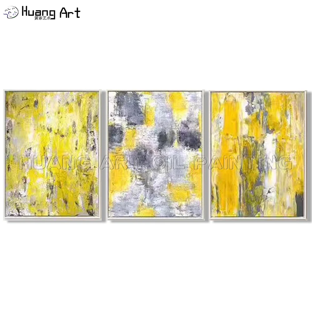 

Artist 100% Hand Painted Beautiful Yellow Abstract Wall Painting for Living Room Decor Modern Knife Oil Painting on Canvas