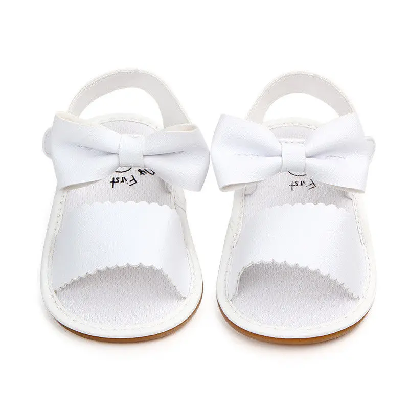 Hot Sale Newborn Baby Girls Summer Princess Two Colors Bowknot Fashion Soft Sole Shoes 0-18M