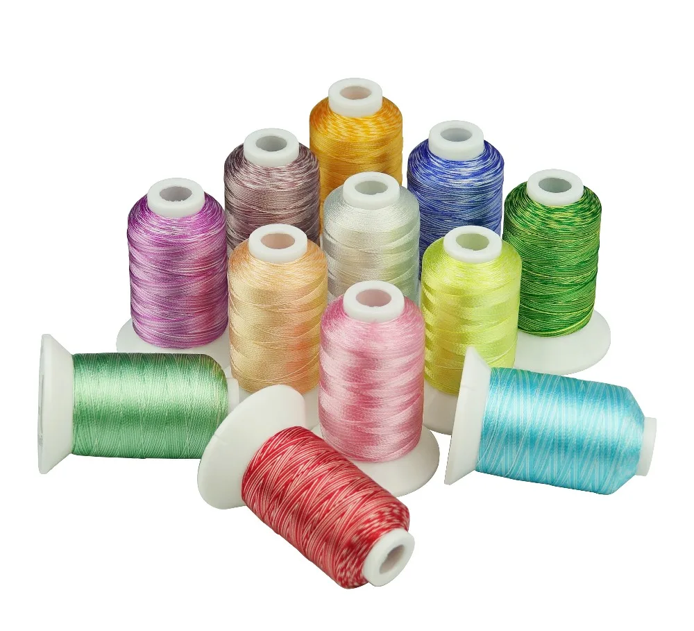 

New Arrived Rayon embroidery thread with popular 12 colors ideal for any home machine+Free shipping!