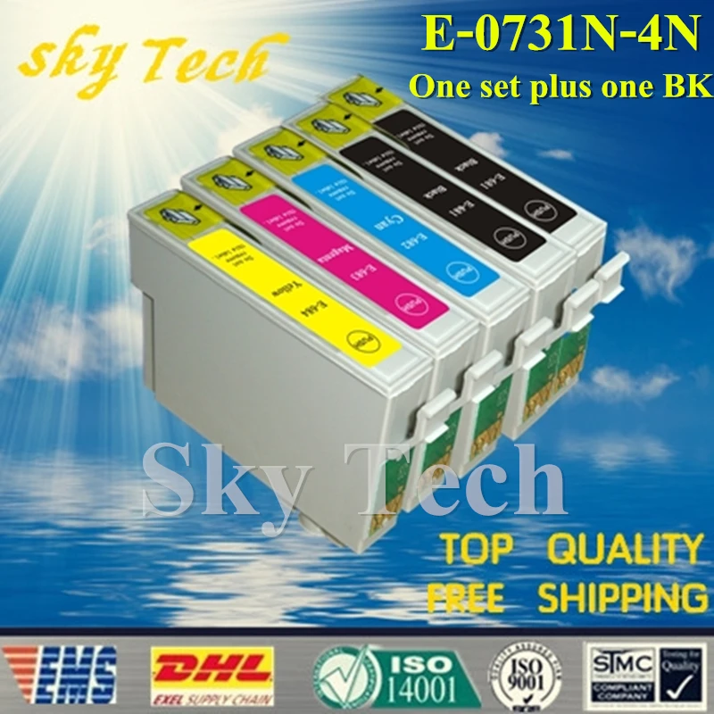 One set Plus One BK Compatible Cartridge For T0731N - T0734N , For Epson T13 TX121 C79 C90 C92 C110 CX3900 CX4900 etc ...