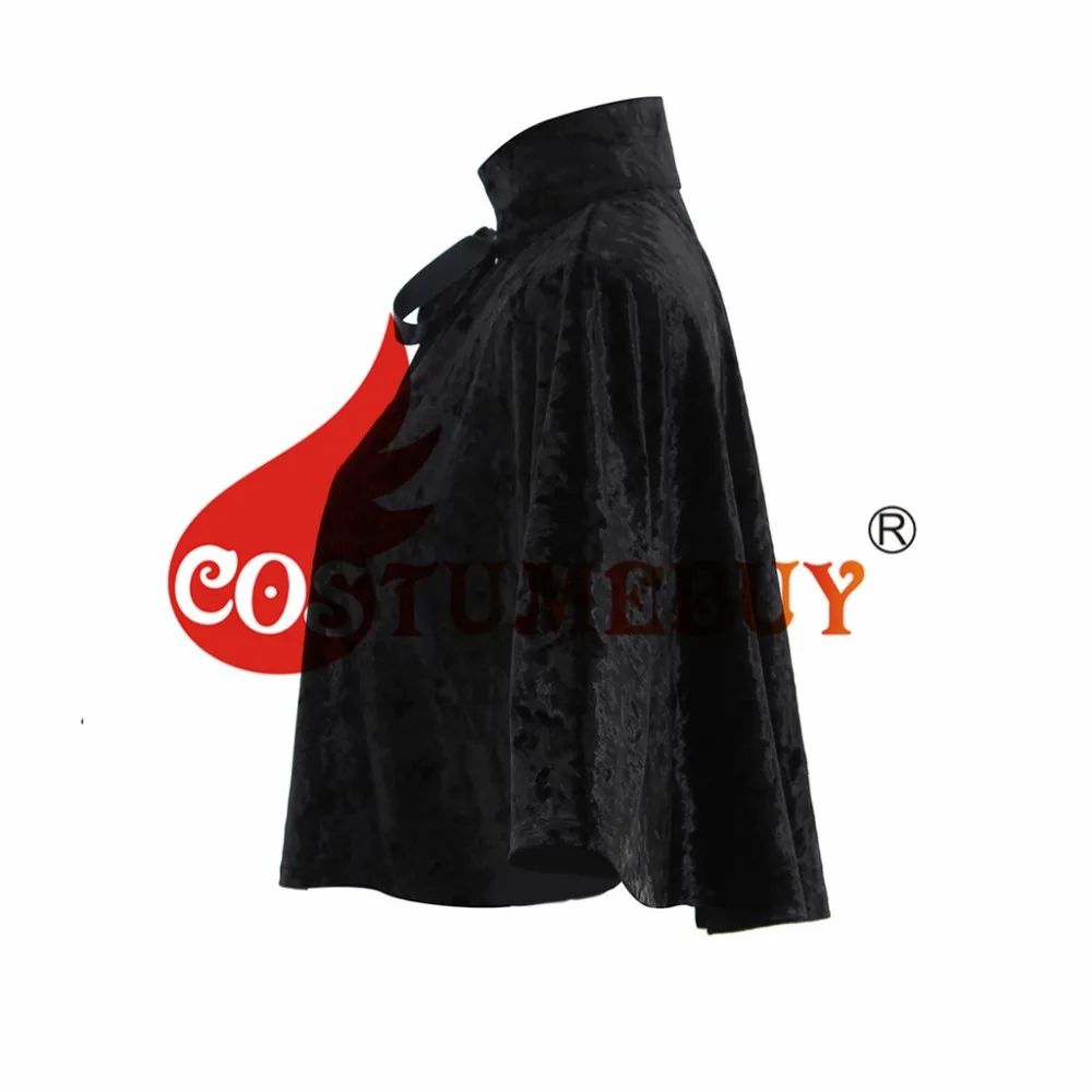 CostumeBuy Women Retro Medieval BlackVelvet Short Length Cloak Cape Victorian Girls Wiccca Robe Cloak L920