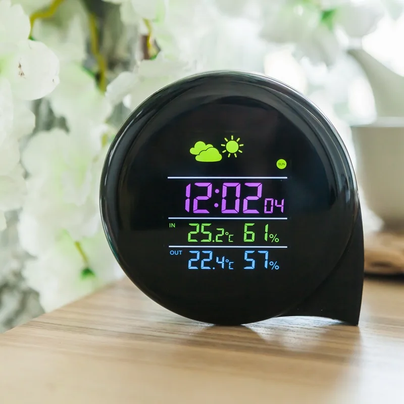 DIY alarm clock intelligent multi-function thermometer and hygrometer, weather forecast clock home thermometer and hygrometer