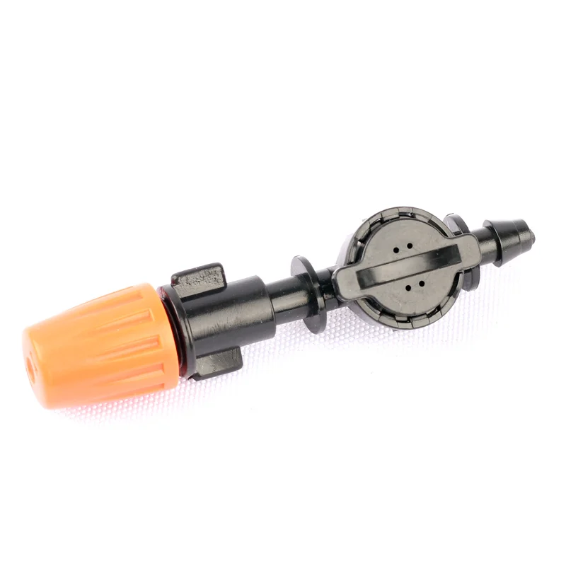 

5pcs Orange Atomizing Sprinkler+Anti-Drip Barbed 4/7mm Hose Connector High Quality Adjustable Greenhouse Watering Sprinklers