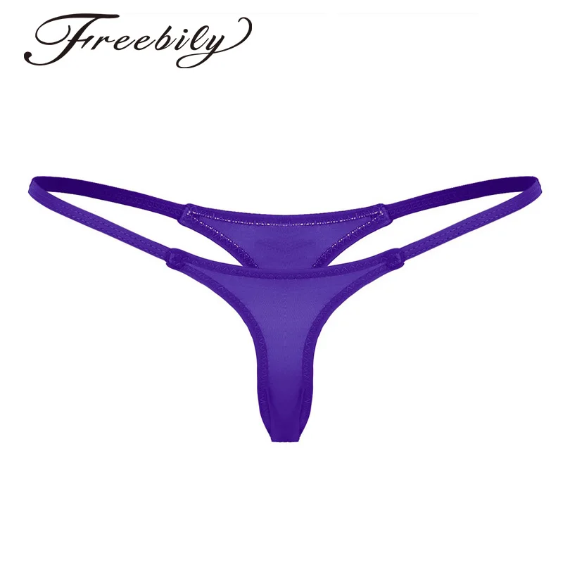 

Sexy Women Ladies Lingerie Low Rise Stretch High Cut Solid Color Mini G-string Thong Underwear Panties for Lingerie Night