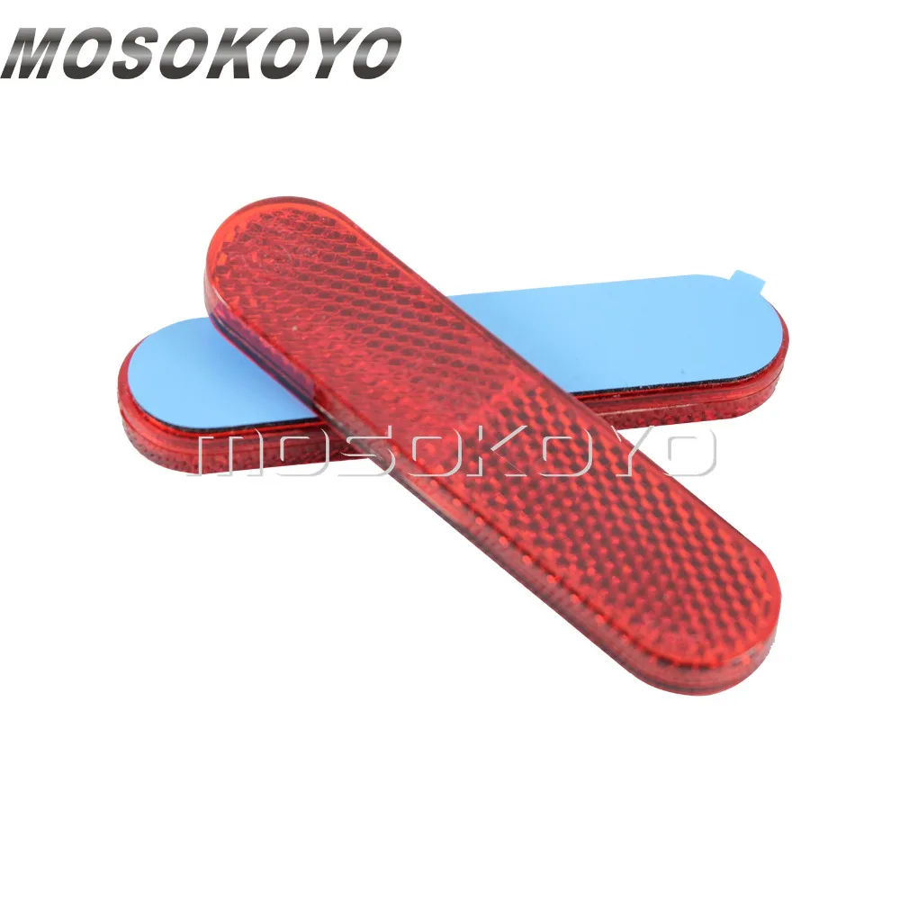 2pcs Stick On 9.5cm*2.5cm Safety Warning Reflector Self Adhesive Tape Reflector Plate Sticker for Motorcycle Bike ATV Truck