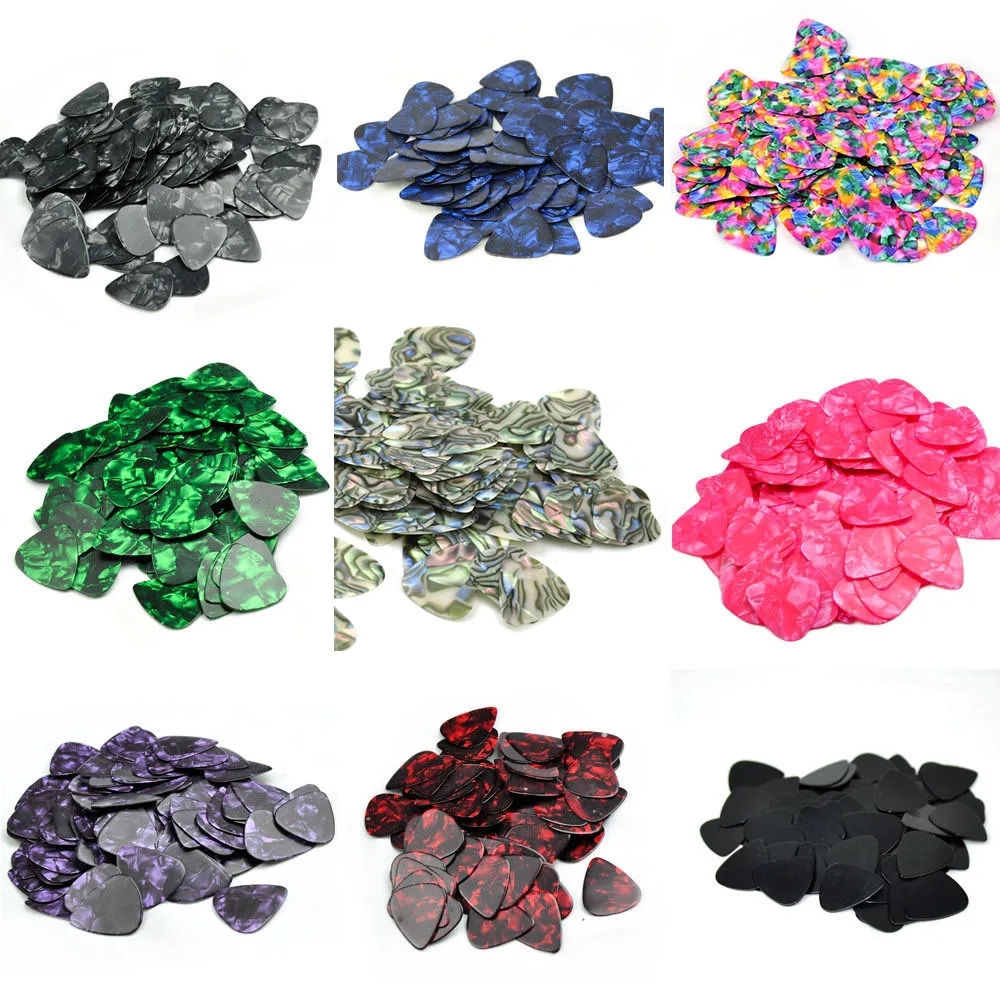 Lots of 100pcs Celluloid Guitar Picks Heavy 0.96mm Multi Colors