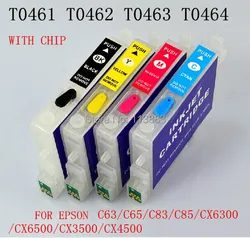 T0461- T0474 Refillable ink cartridge for EPSON STYLUS C63/C65/C83/C85/CX6300/CX6500/CX3500/CX4500 Printers Auto reset chip