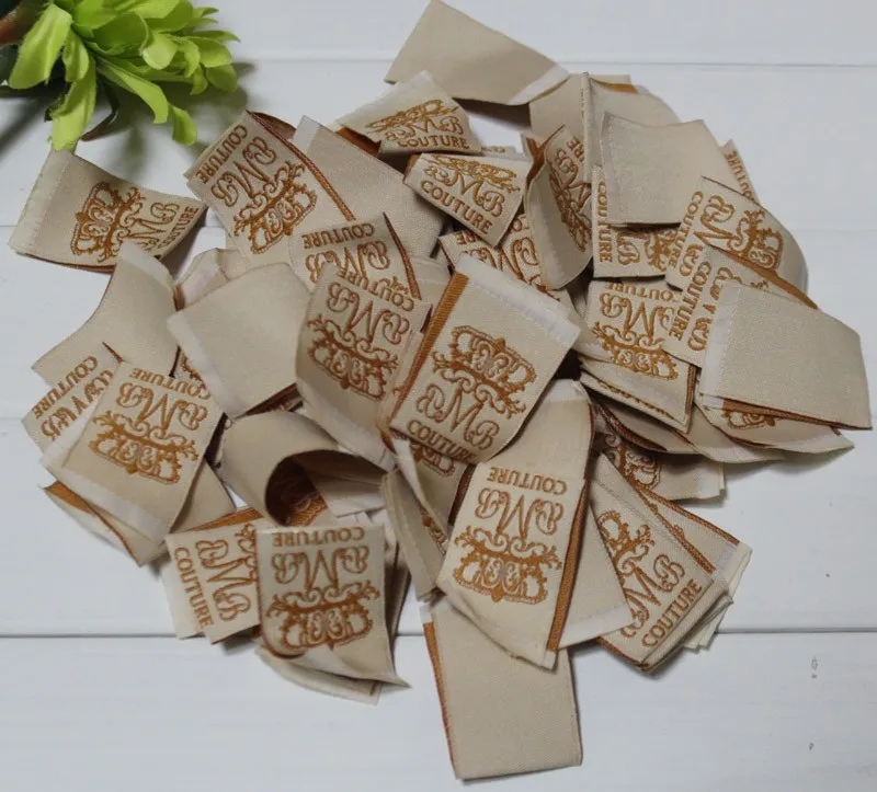 Customizable clothing woven labels and tags brand logo labels for clothing 1000pcs lot