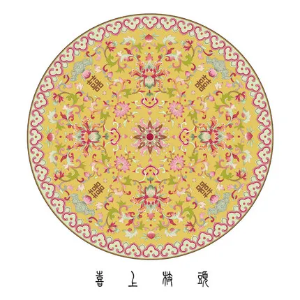 Chinese round carpet, old style, high peony flower, bedroom bedside mat, hanging basket, cushion, new