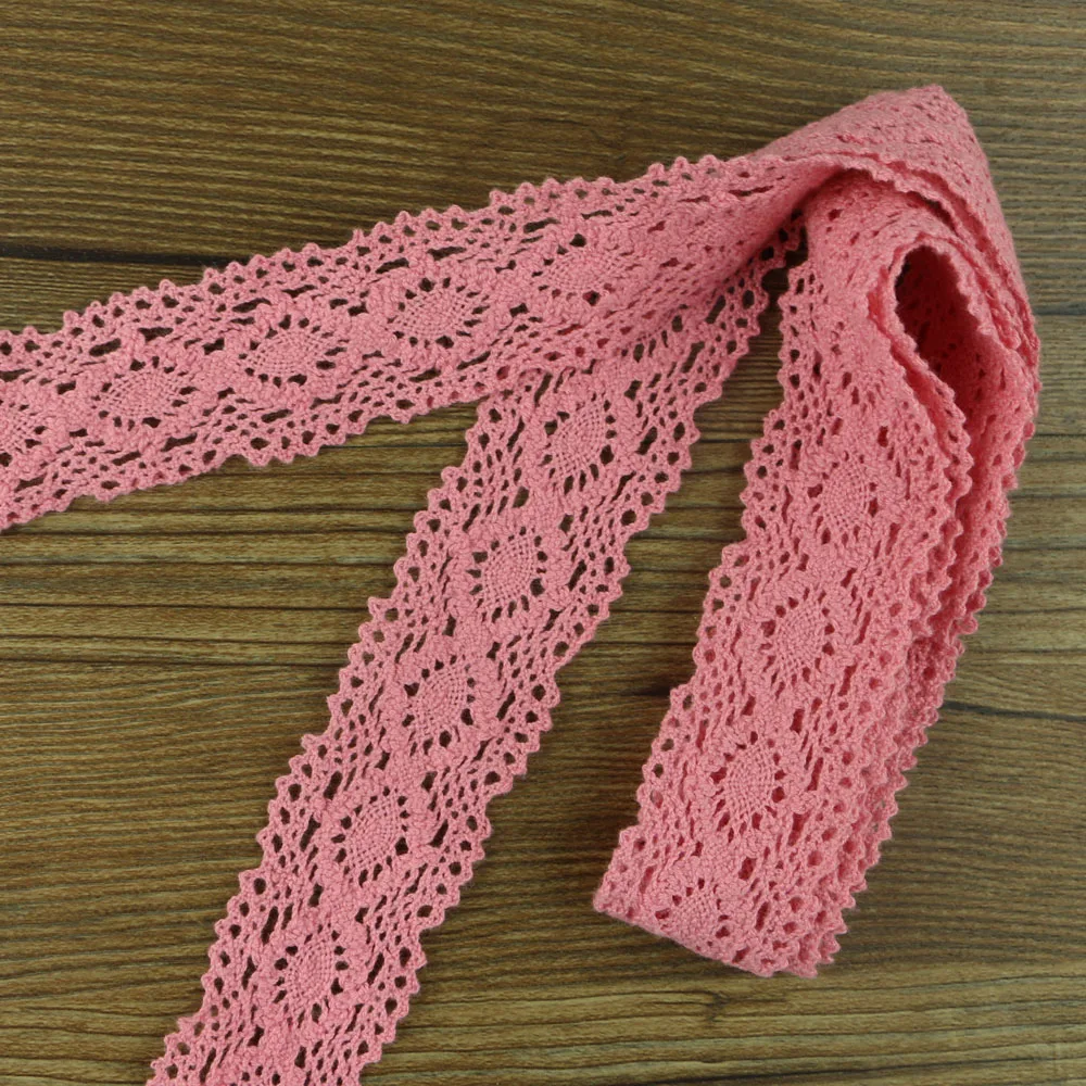 color Hot Sale Cotton Lace Roll Ribbon Knit Adhesive Tape Sticker Craft Decoration Fabric
