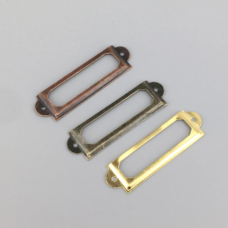 10PCS 60mm*17mm Vintage Label frame Iron Business box Contacts Label Holder Bookcases Shelf  Drawer Iron card Holder