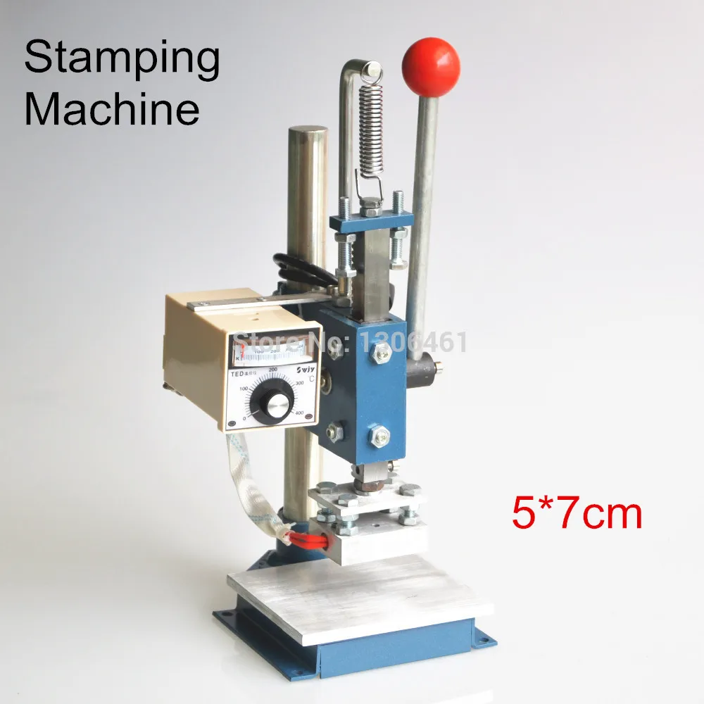 1 Set Manual Foliedruk Machine Folie Stamper Printer Lederen Embossing 220V/110V Persmachine (5X7Cm)