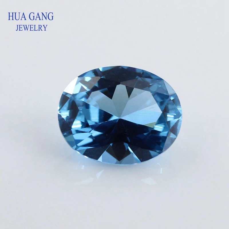 

120# Size 2x3~12x16mm Oval Shape Stone Brilliant Cut Synthetic Spinel Blue Stone For Jewelry