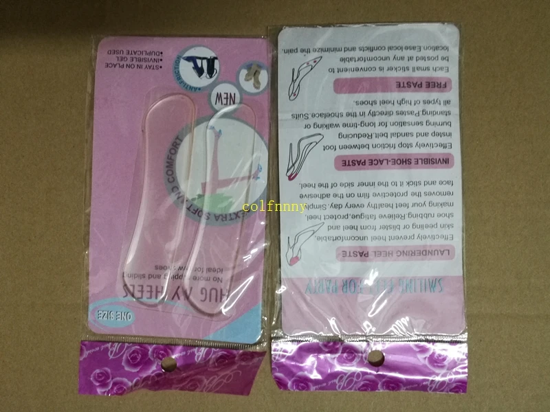 1000packs/lot Long shape Increased insoles Silicone Back Heel Liner Gel Cushion Pads Insole High Heel Dance Shoes Grip