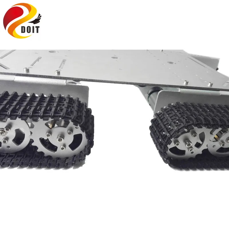 DIY Aluminum Alloy Large Load T600 Metal Tank Chassis Avoid Obstacle Car