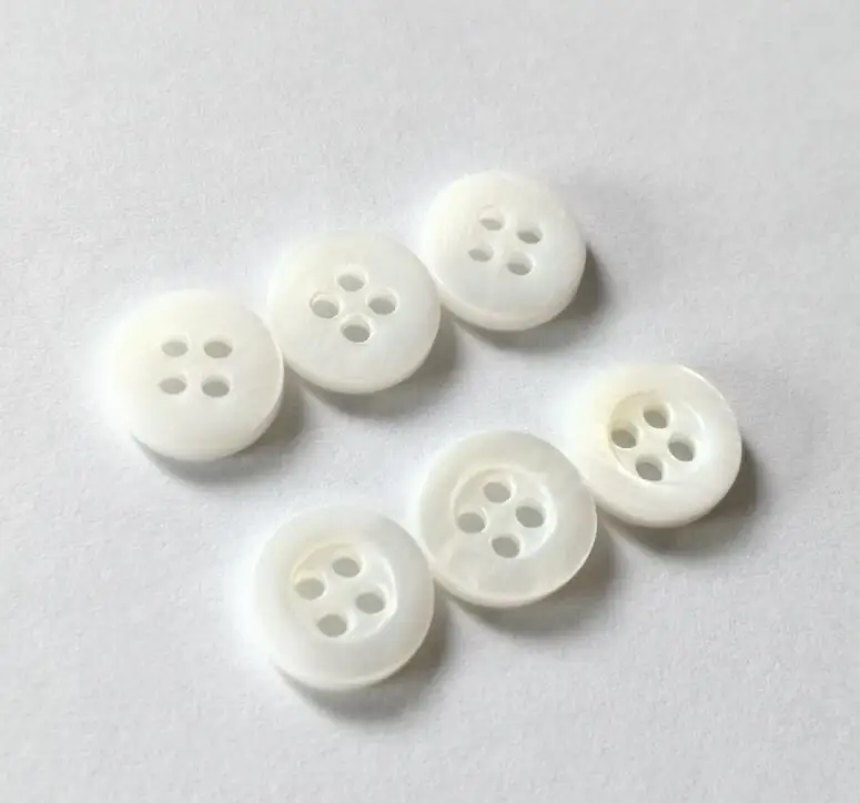 Natural shell butoon None Dyed Botones Decorative Buttons 100pcs 10mm 11.5mm 12.5mm  White Mother Shell Button  4Holes button