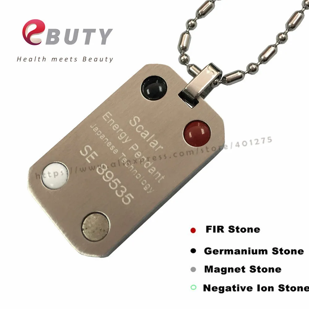 EBUTY Fashion Pendant Bio Scalar Energy Pendants +Nano Card + Gift box 4 in 1 Energy Ball Magnetic Charms 2pcs/lot