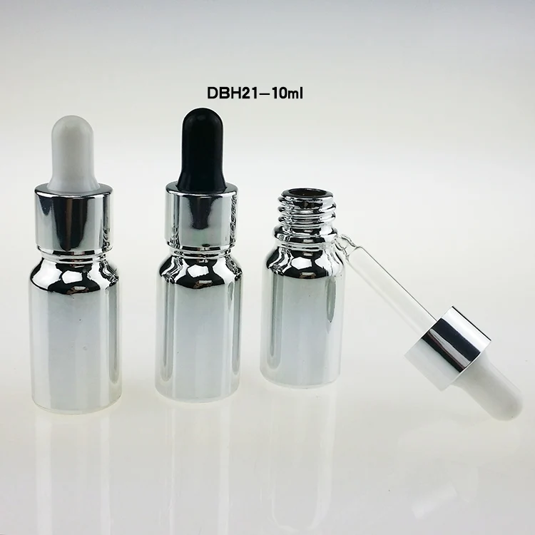 

hot sale high-grade 100pcs empty 10ml glass dropper bottles ,glass dropper bottle 10ml , silver colored glass bottles dropper
