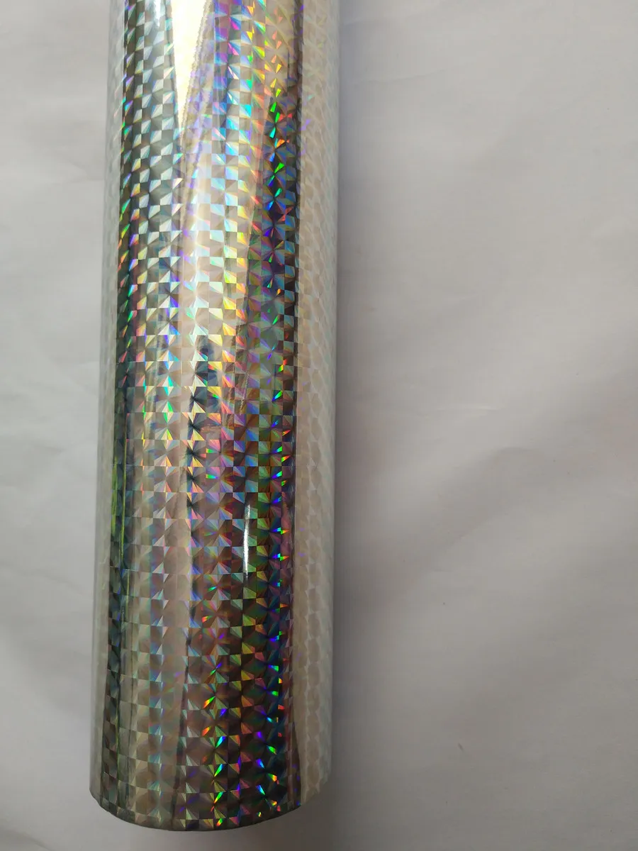 holographic foil silver color checker B02  hot stamping foil press on paper or plastic meterials heat transfer film