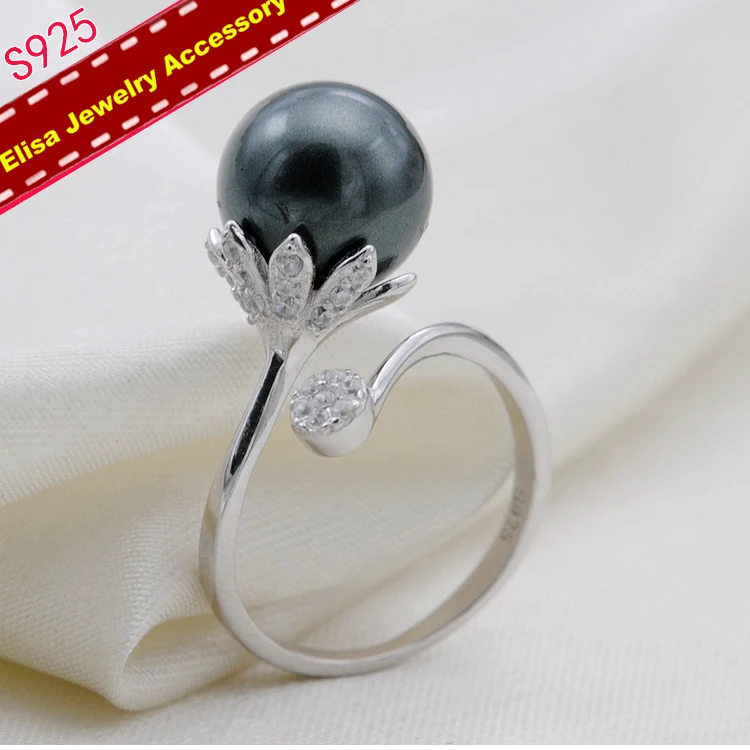 

S925 Sterling Silver Flora Design Pearl Rings Settings Women DIY Pearl Rings Components Handmade Jewelry Accessory DIY 3Pcs/Lot