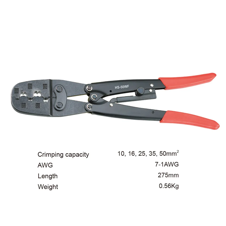 

HS-50WF Large ratchet terminal crimping pliers for 10-150mm2 7AWG-302MCM electric tube terminals brand clamp tools HS-95WF 150WF