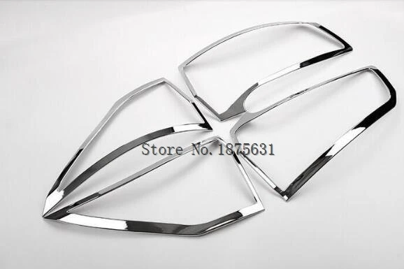 4PCS ABS Chrome Rear Tail light taillight lamp frame cover trim for ford Edge 2015 2016 2017