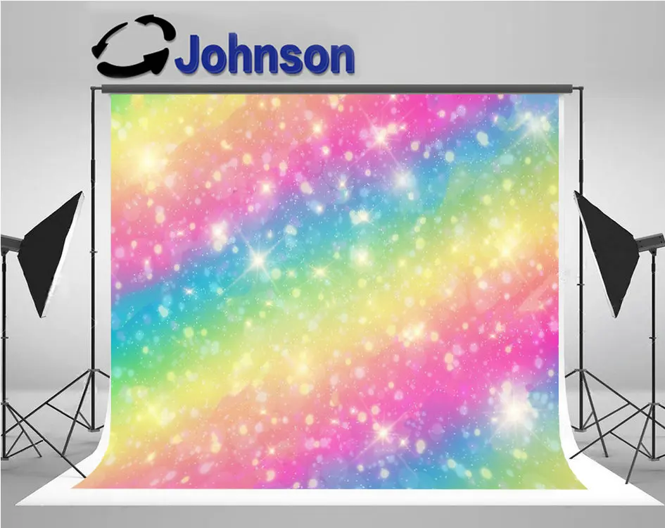 

rainbow Galaxy Fantasy Pastel Star Sparkly Bokeh background High quality Computer print children kids backdrops