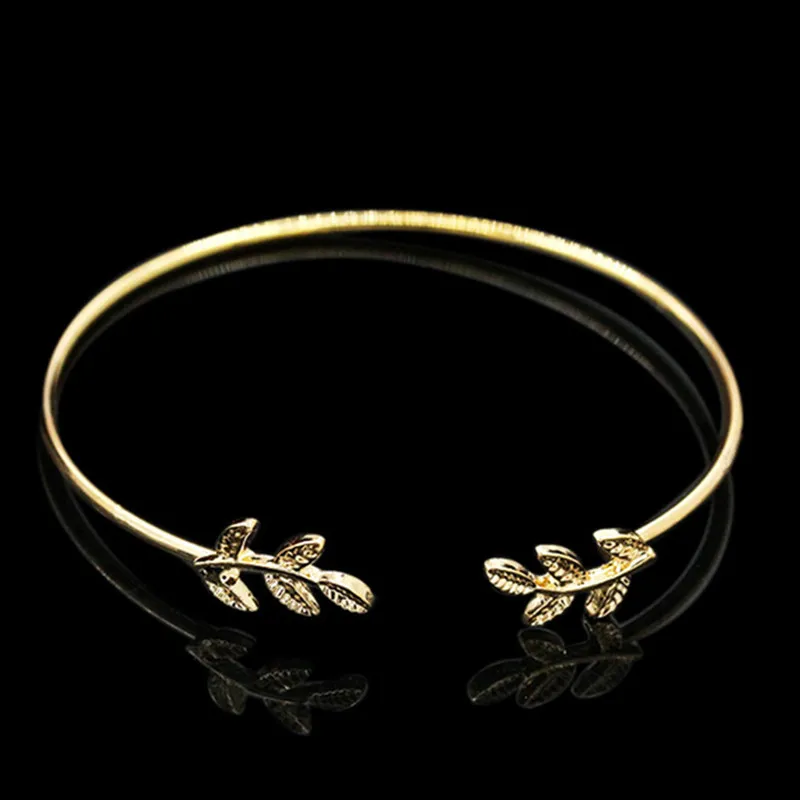 L163 New Fashion Open Pulseiras Men Punk Leaves Cuff Bracelets & Bangles for Women Jewelry Girl Mujer Feminin