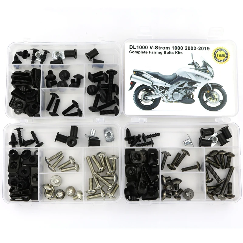 Fit For Suzuki DL1000 V-Strom 1000 2002-2012 Complete Full Fairing Bolts Kit Steel Fairing Clips Speed Nuts Covering Bolts Kit