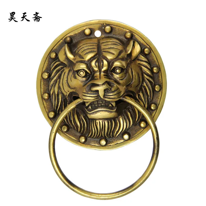 

[Haotian vegetarian] new Chinese ancient bronze door knocker door handle copper beast handle HTA-1115