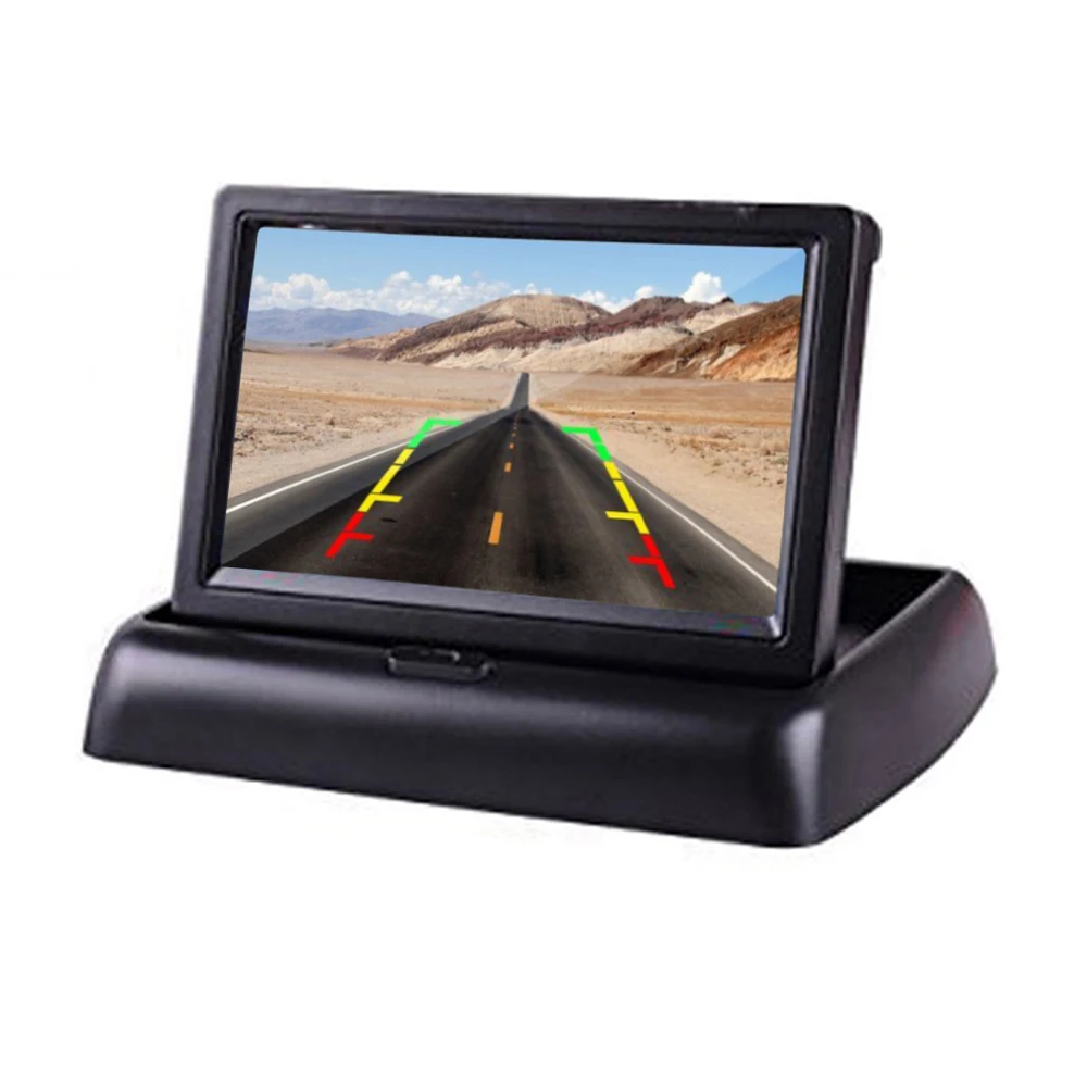 Podofo 4.3 inch HD Foldable Car Rear View Monitor Reversing LCD  Display With Night Vision Backup Rearview Camera For Vehicle