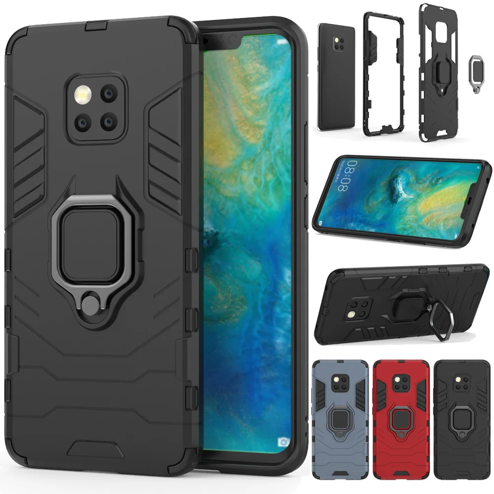 

Dual Layer Magnetic Ring Stand Holder Armor Case Shockproof Protective Kickstand Cover For Huawei Mate 20 Pro