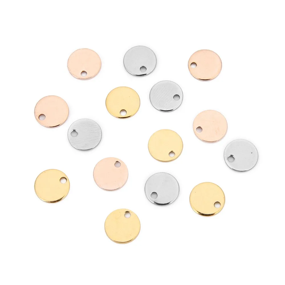 10-20pcs Stainless Steel Charms Pendant Round Stamping Blank Stamping Dog Tag Charms For Necklace DIY Jewelry Making Wholesale