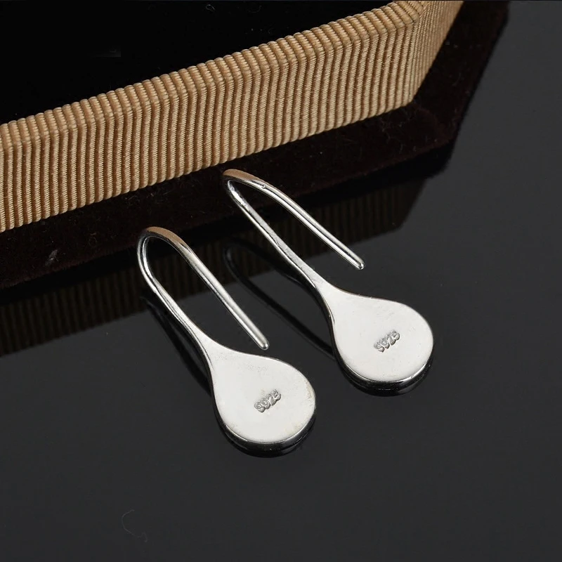 DreamySky 100% Real Silver Color  Jewelry New Korean Vintage Simple Leaf Earrings For Women Gift Joyas Pendientes Brincos