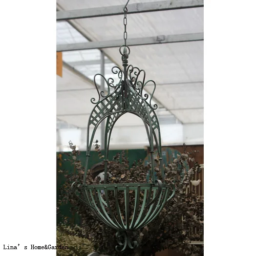 handcrafted rustic retro decorative metal hanging basket planters