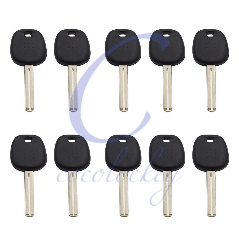 CocolockeyรถTransponder Chip Key Shell Toy40 FitสำหรับLexus Toyota Transponder Uncutใบมีดยาวไม่มีชิปไม่มีโลโก้10Pcs